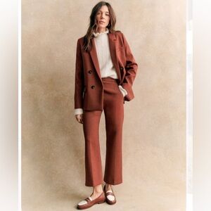 SEZANE Martin Cropped Trousers 48 6 Hazelnut